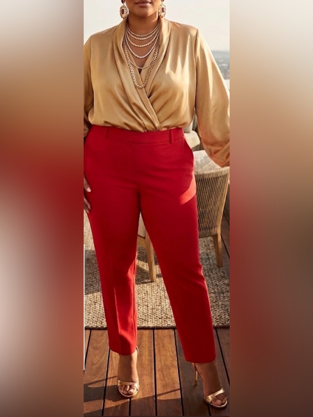 J. Crew Factory Red Cropped Ankle Pants Winnie Pant City Fit . - Picture 2 of 12